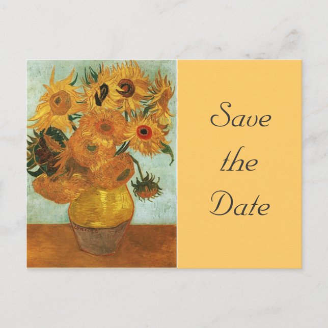 Cartão Postal De Anúncio Vida tranquila - Vaso com doze Sunflower, Vincent (Frente)
