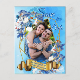 Cartão Postal De Anúncio Vidro-flor-da-lua ilustrado Salvar a data