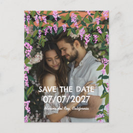 Cartão Postal De Anúncio Vinhas de Wisteria Floral Personalizado Foto Casam