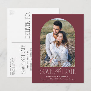 Cartão Postal De Anúncio Vinho   Arquivo de Foto Moderno Save the Date