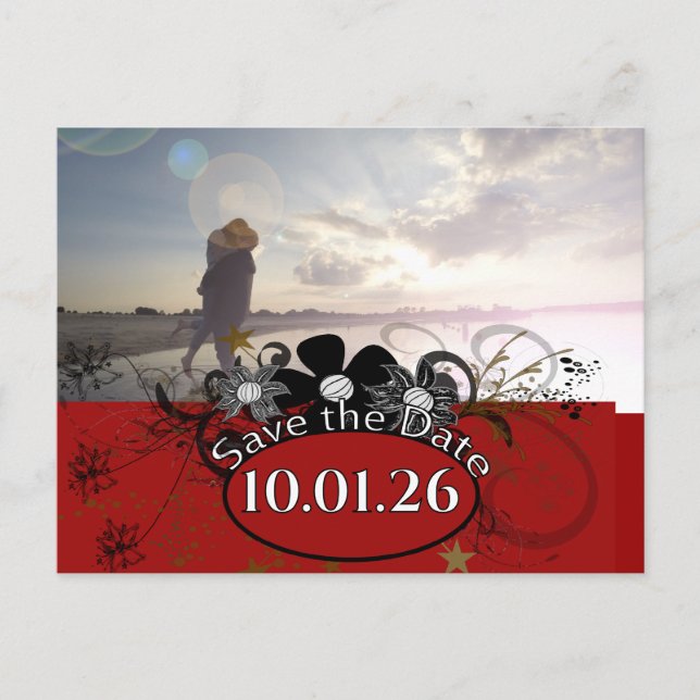 Cartão Postal De Anúncio Vinho Burgundy Vermelho Profundo Sua Foto (Frente)