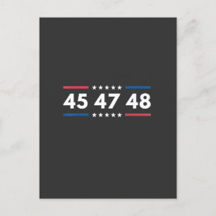 Cartão Postal De Anúncio Vintage 45 47 48 Trump 2024 EUA Flag Presidente
