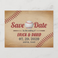 Vintage Baseball Sports Weding Date