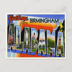 Cartão Postal De Anúncio Vintage Birmingham Alabama