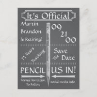 Vintage Chalkboard Style Retirement Salvar Data