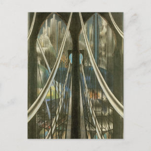 Cartão Postal De Anúncio Vintage Change Address Brooklyn Bridge New York