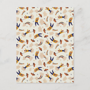 Cartão Postal De Anúncio Vintage Circus Clowance Party