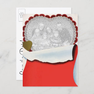 Cartão Postal De Anúncio Vintage Dia de os namorados Newlyweds Love and Rom