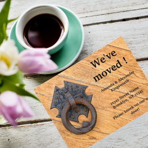 Cartão Postal De Anúncio Vintage Door Knocker, movemos