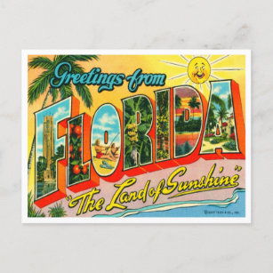 Cartão Postal De Anúncio Vintage Florida
