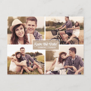 Cartão Postal De Anúncio Vintage Four Photo Frame Salvar o Cartão-Postal de