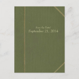 Cartão Postal De Anúncio Vintage Green Book Salvar a Data