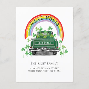 Cartão Postal De Anúncio Vintage Green Truck Shamrock Movimento Rainbow