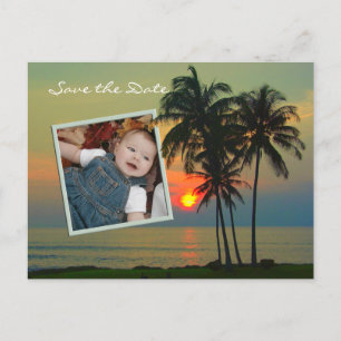 Cartão Postal De Anúncio Vintage Hawaii Destino Casamento Salvar a data