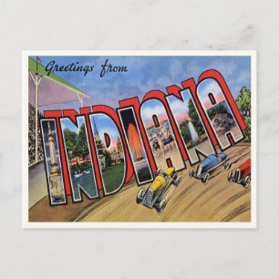 Cartão Postal De Anúncio Vintage Indiana