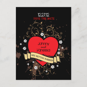 Cartão Postal De Anúncio Vintage Look Rock & Roll Music Themed Weding