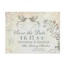 Vintage Love Birds Casamento Salva Cartões-postais