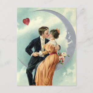 Cartão Postal De Anúncio Vintage Love, Romance, Romântico, Salve a Data