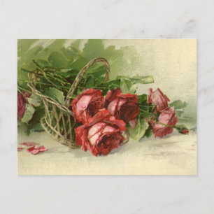 Cartão Postal De Anúncio Vintage Love, Romance, Romântico, Salve a Data