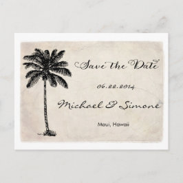Cartão Postal De Anúncio Vintage Palm Tree Beach Salve O Cartão-Postal