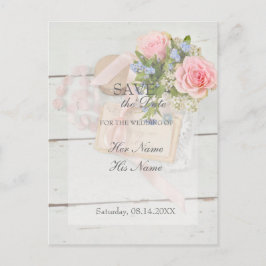 Cartão Postal De Anúncio Vintage primavera floresce romântico casamento edi