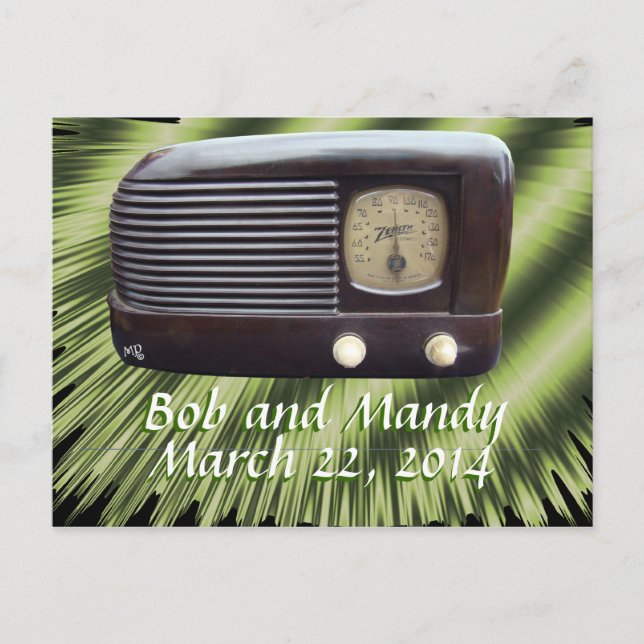 Cartão Postal De Anúncio Vintage Radio Invitation-personalize (Frente)
