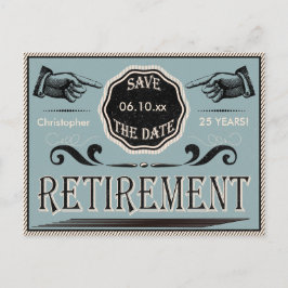 Cartão Postal De Anúncio Vintage Retirement Party Salvar Data