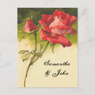 Cartão Postal De Anúncio Vintage Rosa Salve a data