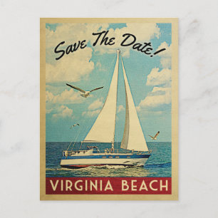Cartão Postal De Anúncio Virginia Beach Salve A Data Do Navio De Navegação 