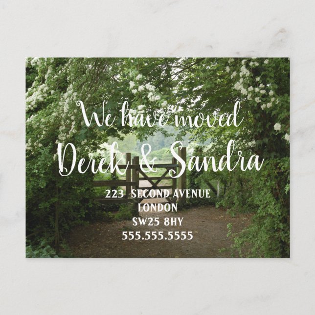 Cartão Postal De Anúncio Vista rural Mudança de endereço mudou de casa (Frente)