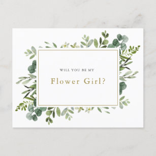 Cartão Postal De Anúncio "Você será minha garota das flores"