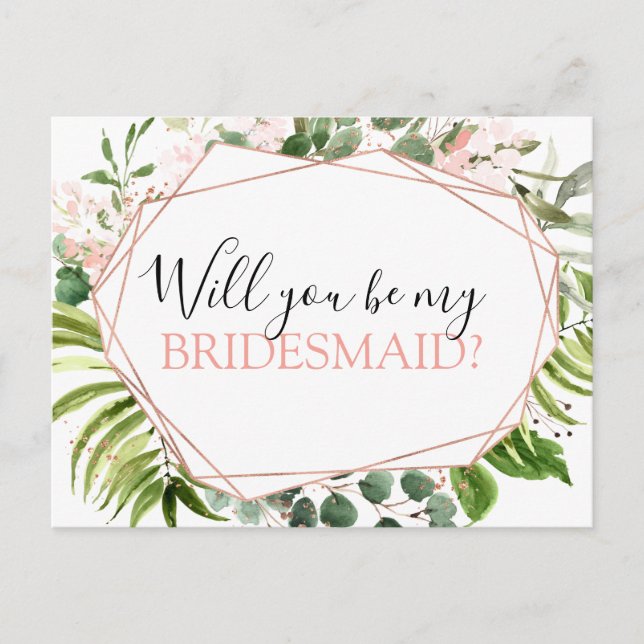 Cartão Postal De Anúncio Você Será Minha Meia Eucalyptus Greenery? (Frente)