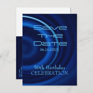 Cartão Postal De Anúncio Vortex 50th Birthday Salvar a Data - Cartão-postal