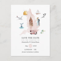 Watercolor England UK London Destino Casamento