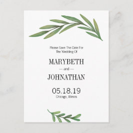 Cartão Postal De Anúncio Watercolor Greenerase Deixa O Cartão-Postal De Dat