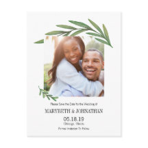 Watercolor Greenery Salva O Cartão-Postal De Foto