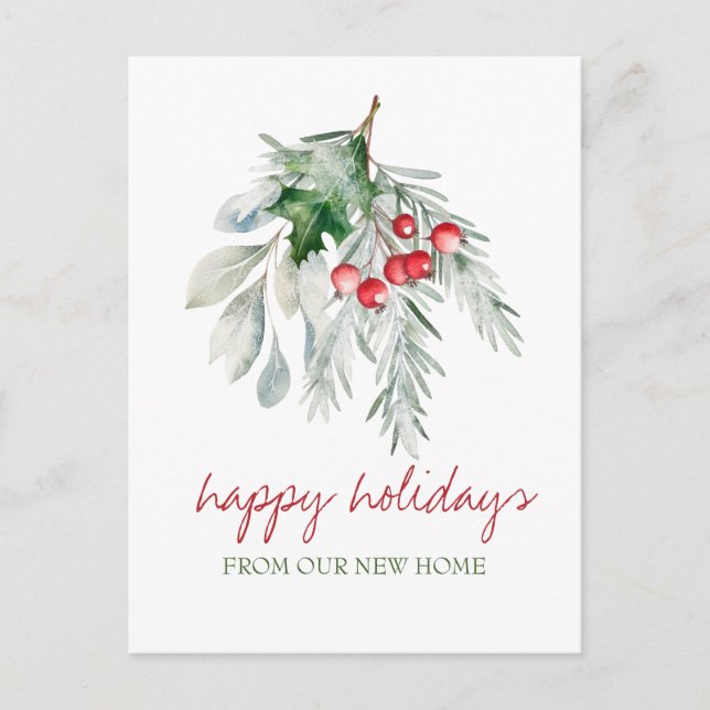 Cartão Postal De Anúncio Watercolor Mistletoe (Frente)