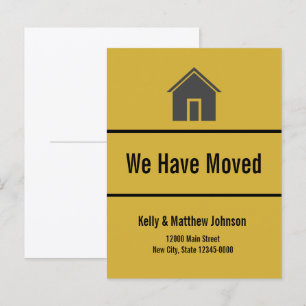 Cartão Postal De Anúncio We Have Moved Black and Gold Moving Announcement