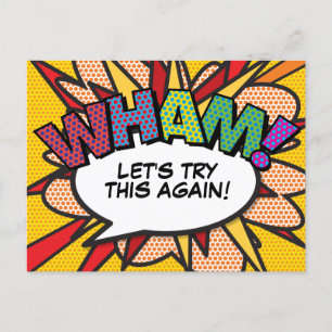 Cartão Postal De Anúncio WHAM Adiado Mudança de Data Quadrinhos Pop Art