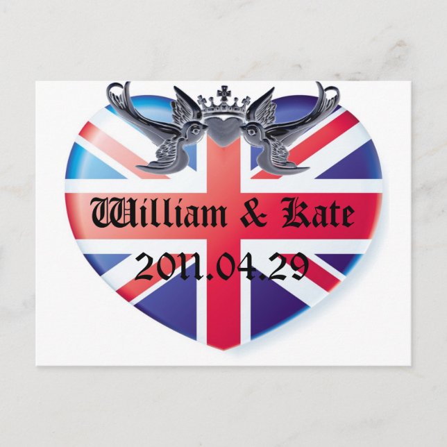 Cartão Postal De Anúncio William & Kate 2011.04.29 Salve A Data (Frente)