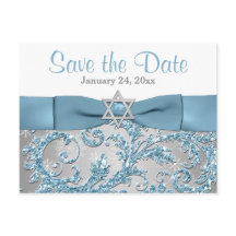 Winter Wonderland Bat Mitzvah Save the Date Card