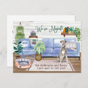 Cartão Postal De Anúncio Wolfhound Cozy New Home Moving Irlandês