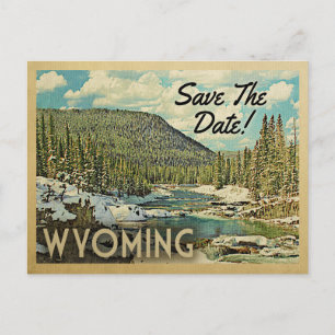 Cartão Postal De Anúncio Wyoming Salve A Data Monta A Neve Do Rio