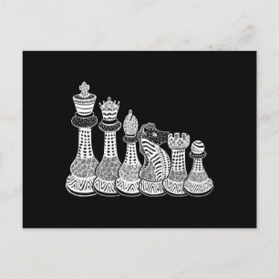 Cartão Postal De Anúncio Xadrez Gift   Eu Amo Realmente As Peças De Xadrez