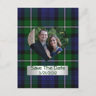 Cartão Postal De Anúncio Xadrez Heart Photo Save The Date Postcard