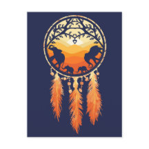 Cartão postal de apanhador de sonhos de elefante