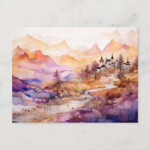 Cartão Postal de Aquarela da Vila Caprichosa