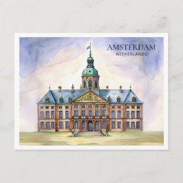 Cartão Postal de Aquarela de Amsterdã
