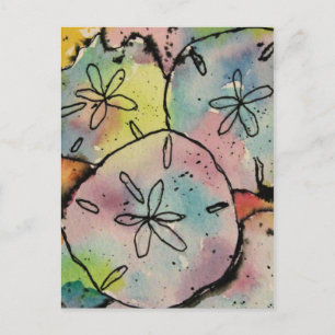 Cartão postal de Aquarela e Arte a Tinta e Dólares