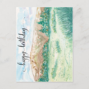 Cartão postal de aquarela para ele, montanhas de a